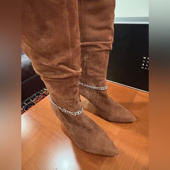 WHBM Whisky Colored Alivia Chain Slouchy Knee-High Boot, size 8.5 - Picture 6 of 16